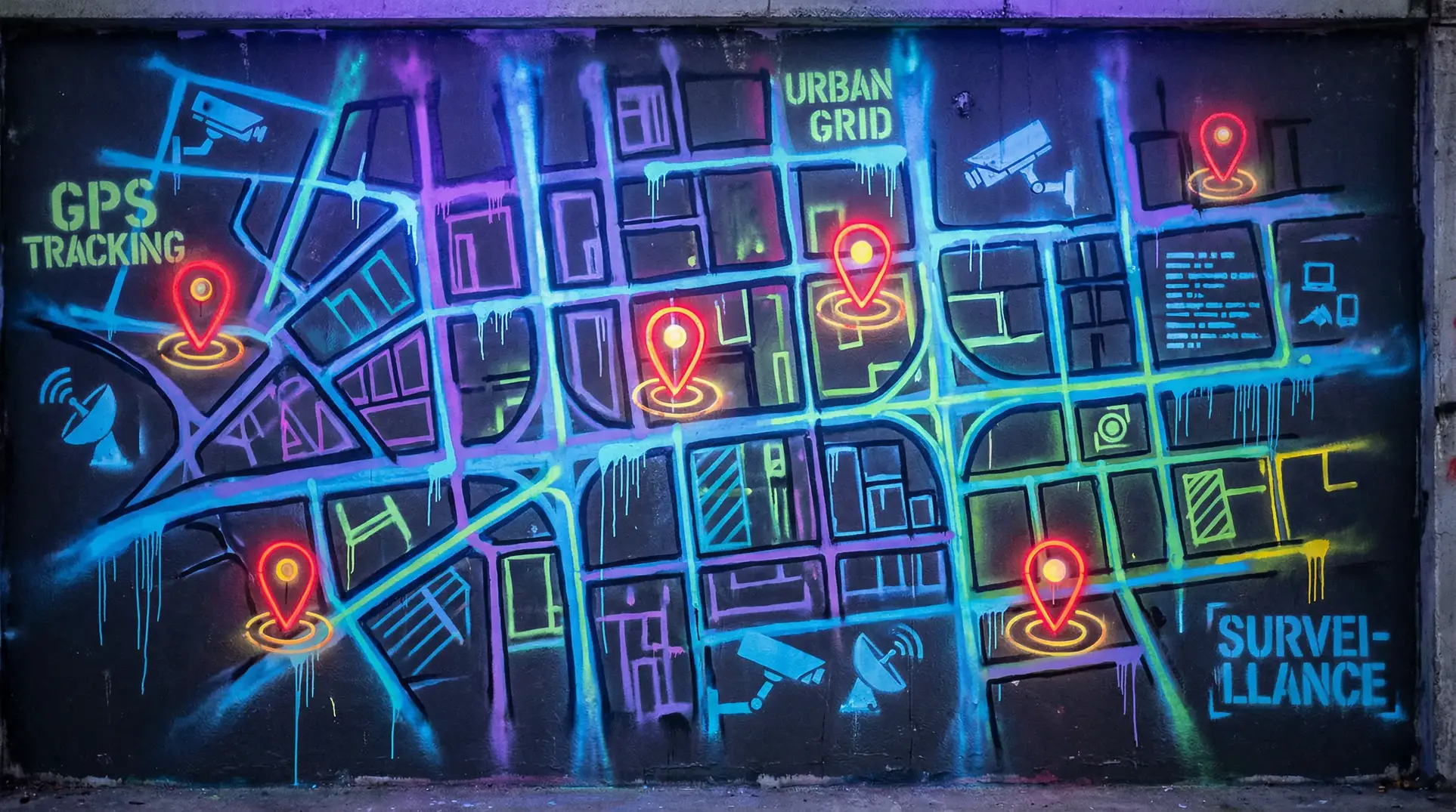 甜蜜的来世 狗仔追踪地图 - 城市涂鸦风格